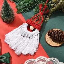 Adornos colgantes de Papá Noel tejidos con hilo de algodón&nbsp;HJEW-JM02455-03