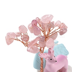 Décoration d'affichage d'arbre de pierres précieuses naturelles&nbsp;DJEW-G030-01RG
