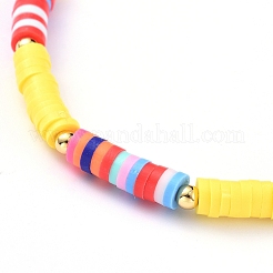 Handgefertigte Heishi Perlen Stretch Armbänder aus Fimo&nbsp;X-BJEW-JB05078-02