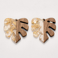 Pendenti in resina trasparente e legno di noce&nbsp;RESI-S358-24-D01