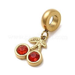 304 Edelstahl Hyazinthe Strass Obst europäischen baumeln Charms&nbsp;STAS-D153-24G