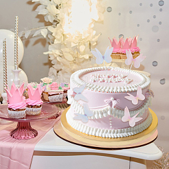 6 Set mit Schmetterlings-Kuchendekorationen aus Eisen und Papier in 2 Farben&nbsp;DIY-GA0007-53
