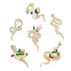 6 broche en alliage de strass rose&nbsp;JEWB-CJ0001-81