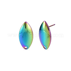 Ohrstecker-BeZubehör aus Edelstahl 304 in rianbow-Farbe&nbsp;STAS-N098-021