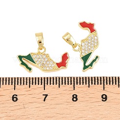 Pendenti in zirconi cubici trasparenti in micro pavè di ottone&nbsp;KK-F931-22A-G