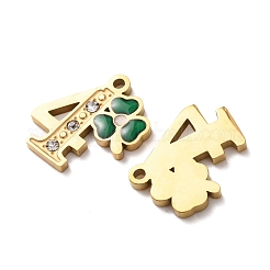 304 Edelstahl-Emaille- und Strass-Anhänger&nbsp;STAS-B130-01G-4
