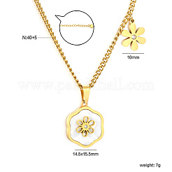 Collane con ciondolo a forma di fiore in acciaio inossidabile 304 smaltato per donna&nbsp;WGD6C8B-01
