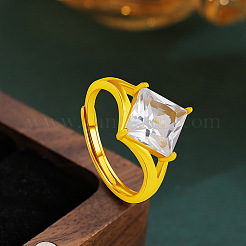Verstellbare Fingerringe aus Messing mit Zirkonia-Pavé&nbsp;WGDAB37-01