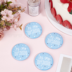 4 Stück „It's my birthday“-Brosche aus Weißblech&nbsp;JEWB-CN0001-12B