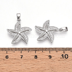 Pendentifs avec zircon cubiques à micro-pavés en laiton&nbsp;KK-T070-86P