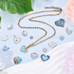 30pcs 15 styles de pendentifs en émail en alliage&nbsp;ENAM-YW0004-18