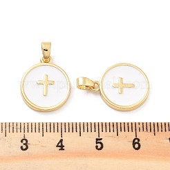 Emaille-Anhänger aus Messing mit Gestellbeschichtung&nbsp;KK-C063-14G