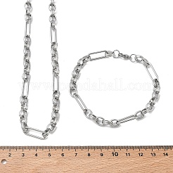 Set aus Büroklammer- und Rolokette sowie Armband aus Edelstahl 304&nbsp;SJEW-D091-02P