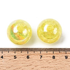 Ab Farbe transparent Knistern runden Acrylperlen&nbsp;CACR-S006-07