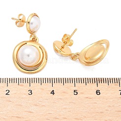 Pendientes colgantes redondos y planos de acero inoxidable 304&nbsp;EJEW-C142-08G