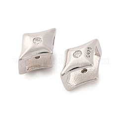 925 dije deslizante de circonita cúbica transparente con micro pavé de plata esterlina&nbsp;STER-P061-02B-P