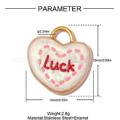 Pendentifs en acier inoxydable 304 émaillés&nbsp;STAS-OY014-24G