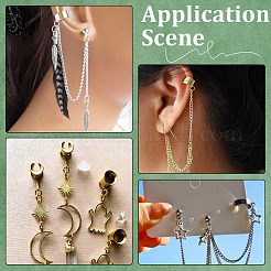 200 pièce de 4 couleurs de boucles d'oreilles en laiton&nbsp;KK-SC0007-66
