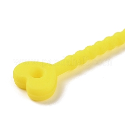Attaches de câble en silicone en forme de cœur&nbsp;AJEW-C034-02J