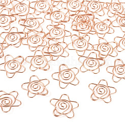 Clips de papel de hierro con forma de flor&nbsp;AJEW-TAC0006-32RG