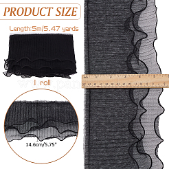 Ruban de dentelle plissée en polyester à trois couches de 5 m&nbsp;OCOR-PH0004-06B