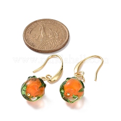 Aretes colgantes caqui de murano&nbsp;EJEW-TA00227