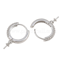 Risultati dell'orecchino a cerchio huggie in ottone con micro pavé di zirconi chiari&nbsp;KK-CBA2DE6-14P