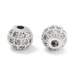 Laiton micro pavé de perles de zircone cubique claires&nbsp;KK-P271-19P