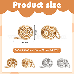 20 pieza de pendientes con almohadilla en espiral de acero inoxidable 304&nbsp;KK-UN0005-21