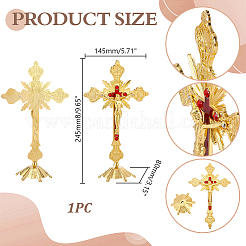 Religion Legierung Kruzifix Kreuz Statue Display Dekorationen&nbsp;DJEW-WH0043-92