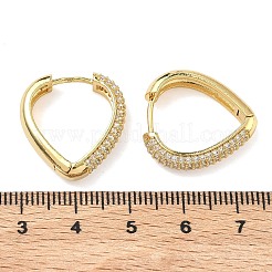 Pendientes de aro de latón con micro circonitas y cubic zirconia transparente&nbsp;EJEW-C182-07F-G