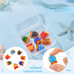 7pcs 7 Farben handgemachte Bunte Malerei-Perlen&nbsp;LAMP-TA0002-28