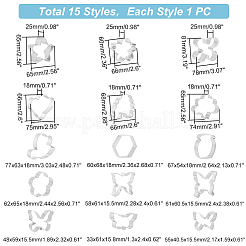 15 Stück Ausstechformen aus Edelstahl 430 in 15 Stilen&nbsp;DIY-PH0010-18