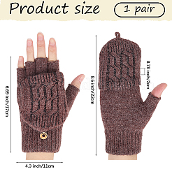 Gants convertibles sans doigts tricotés en laine d'alpaga et élasthanne pour l'hiver&nbsp;AJEW-WH20042-30A