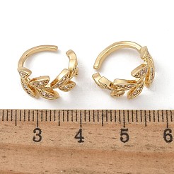 Messing Micro Pave klare Zirkonia Manschette Ohrringe&nbsp;EJEW-I249-11G