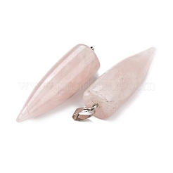 Cuarzo natural rosa señaló colgantes&nbsp;G-D040-01P-B09