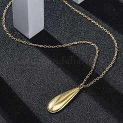 Colliers à chaîne en acier inoxydable 304 avec pendentif en forme de larme pour femmes&nbsp;NJEW-A038-01G