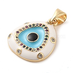 Pendentifs en zircone cubique transparente en laiton plaqué or véritable 18k&nbsp;KK-A198-10G-01