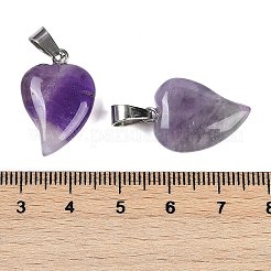 Pendenti a cuore di ametista naturale&nbsp;G-H073-03P-01