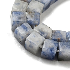 Fili di perle di diaspro macchia blu naturale&nbsp;G-C129-A03-01