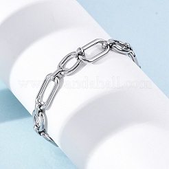 Bracciali a catena ovale in acciaio inossidabile 304 per uomo e donna&nbsp;BJEW-G725-11P