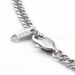 Anlaufgeschützte kubanische Gliederketten aus Edelstahl 304 mit Diamantschliff&nbsp;NJEW-JN03368-01