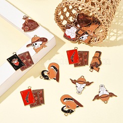 18 stücke 9 arten western cowboy hut stiefel geld tasche schädel legierung emaille anhänger&nbsp;FIND-FS0003-91