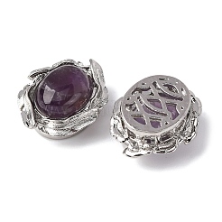 Ovale mehrsträngige Glieder aus natürlichem Amethyst&nbsp;G-G207-02P-08