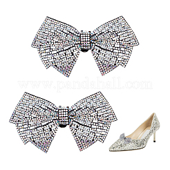 Schuhschmuck aus Glas mit Schleife aus Strass&nbsp;AJEW-WH0323-24B