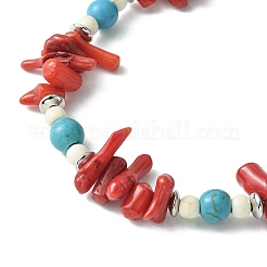 Braccialetti da donna con perline sintetiche di corallo&nbsp;BJEW-TA00374