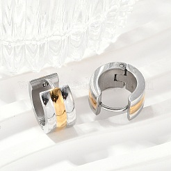 Pendientes de aro de acero inoxidable 304 con efecto pulido&nbsp;EJEW-M001-36GP-A