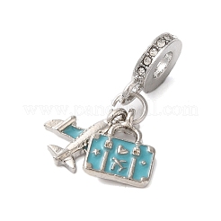 Zahnstangenüberzuglegierungs-Kristallrhinestone-europäische baumelnde Charme&nbsp;PALLOY-S189-28P