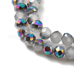 Chapelets de perles en rondelles facettées en verre électrolytique&nbsp;EGLA-D020-4x3mm-M3