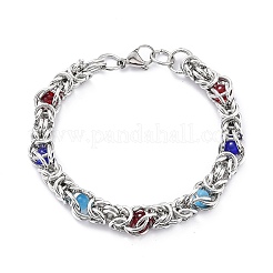 304 Edelstahl byzantinische Kette Armband für Mädchen und Frauen&nbsp;BJEW-Z011-17P